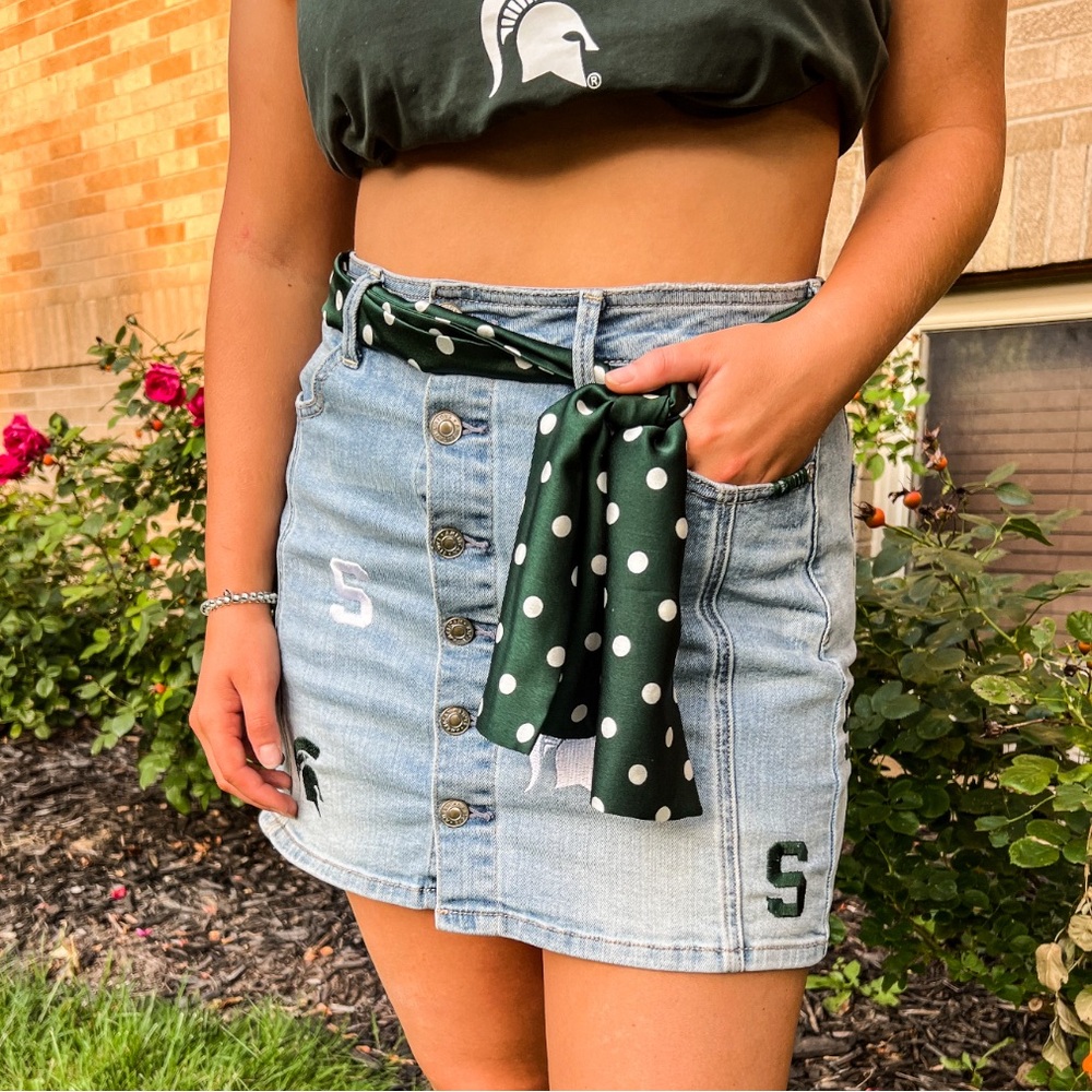 CUSTOM MICHIGAN STATE GAME DAY SKIRT